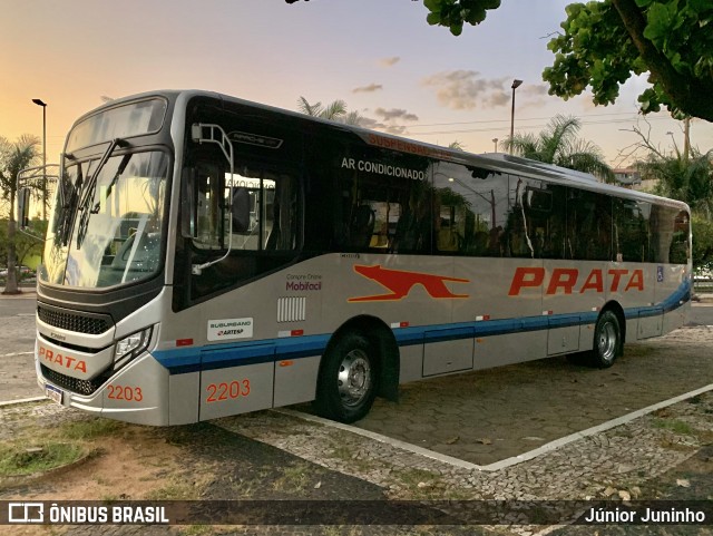 Expresso de Prata 2203 na cidade de Bauru, São Paulo, Brasil, por Júnior Juninho. ID da foto: 12065828.