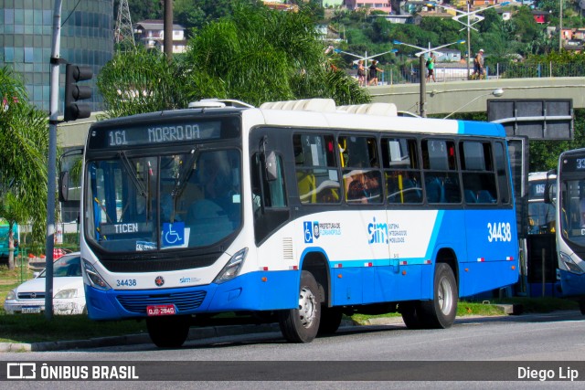 Transporte Coletivo Estrela 34438 na cidade de Florianópolis, Santa Catarina, Brasil, por Diego Lip. ID da foto: 12065551.