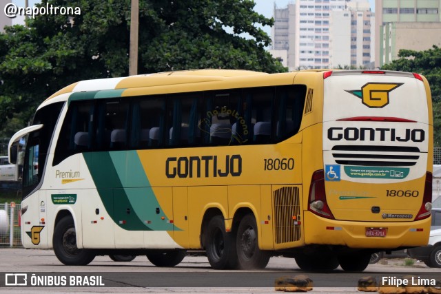 Empresa Gontijo de Transportes 18060 na cidade de Goiânia, Goiás, Brasil, por Filipe Lima. ID da foto: 12064480.