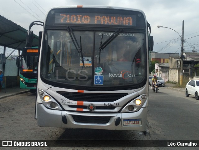 Transportes Blanco RJ 136.153 na cidade de Queimados, Rio de Janeiro, Brasil, por Léo Carvalho. ID da foto: 12063812.