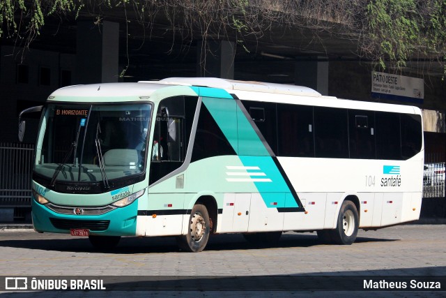 Santa Fé Transportes 104 na cidade de Belo Horizonte, Minas Gerais, Brasil, por Matheus Souza. ID da foto: 12086887.