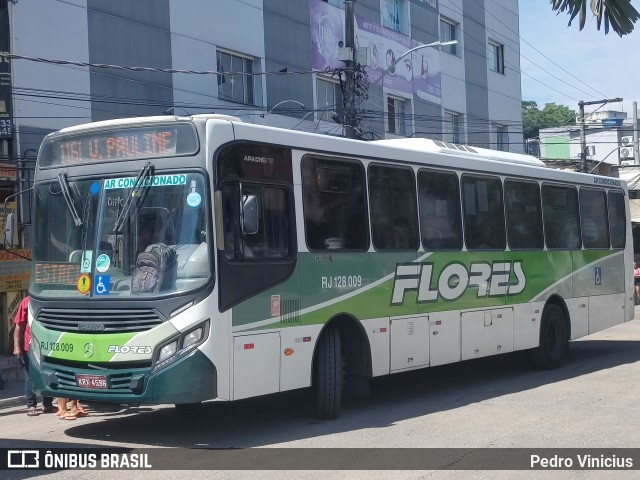 Transportes Flores RJ 128.009 na cidade de Belford Roxo, Rio de Janeiro, Brasil, por Pedro Vinicius. ID da foto: 12085428.