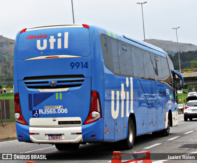 UTIL - União Transporte Interestadual de Luxo 9914 na cidade de Aparecida, São Paulo, Brasil, por Isaias Ralen. ID da foto: 12086603.