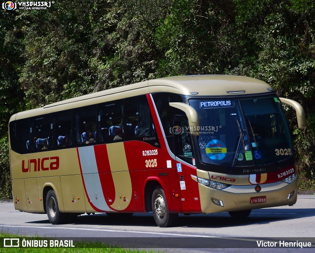 Transportes Única Petrópolis 3025 na cidade de Petrópolis, Rio de Janeiro, Brasil, por Victor Henrique. ID da foto: 12086234.