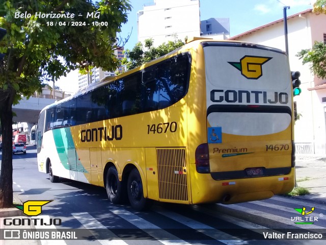 Empresa Gontijo de Transportes 14670 na cidade de Belo Horizonte, Minas Gerais, Brasil, por Valter Francisco. ID da foto: 12086211.