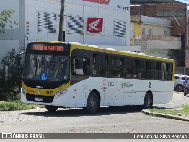 Coletivo Transportes 3637 na cidade de Caruaru, Pernambuco, Brasil, por Lenilson da Silva Pessoa. ID da foto: 12086690.