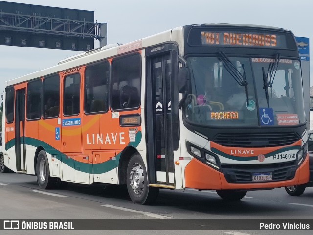 Linave Transportes RJ 146.030 na cidade de Nova Iguaçu, Rio de Janeiro, Brasil, por Pedro Vinicius. ID da foto: 12085427.