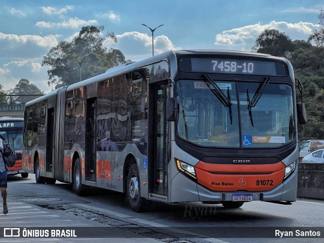 TRANSPPASS - Transporte de Passageiros 8 1072 na cidade de São Paulo, São Paulo, Brasil, por Ryan Santos. ID da foto: 12085077.