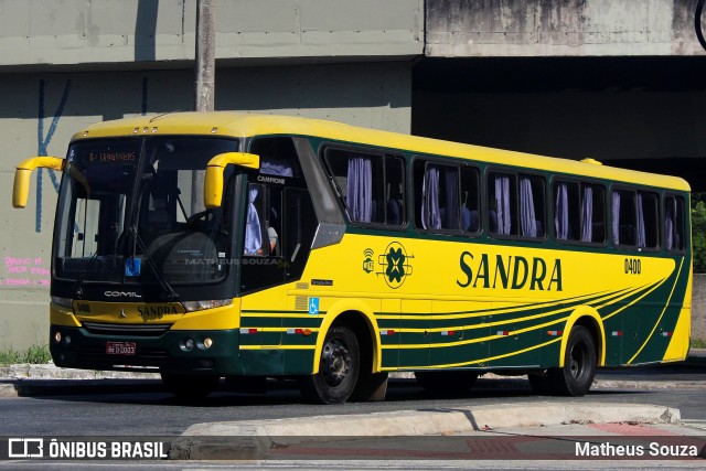 Viação Sandra 0400 na cidade de Belo Horizonte, Minas Gerais, Brasil, por Matheus Souza. ID da foto: 12086817.