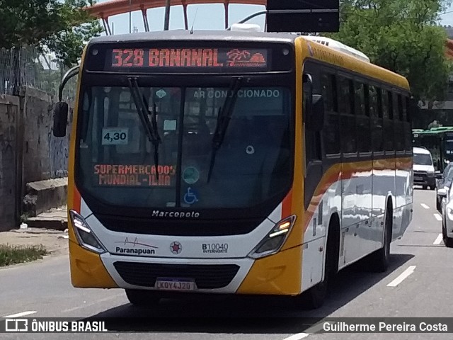Transportes Paranapuan B10040 na cidade de Rio de Janeiro, Rio de Janeiro, Brasil, por Guilherme Pereira Costa. ID da foto: 12087065.