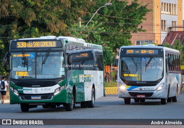 Viação Galo Branco RJ 181.045 na cidade de Niterói, Rio de Janeiro, Brasil, por André Almeida. ID da foto: 12085164.