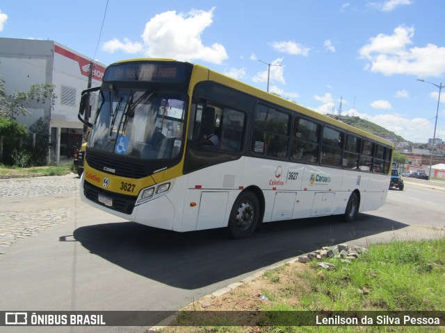 Coletivo Transportes 3627 na cidade de Caruaru, Pernambuco, Brasil, por Lenilson da Silva Pessoa. ID da foto: 12086617.