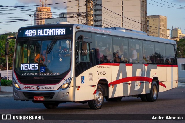 Auto Viação ABC RJ 105.034 na cidade de Niterói, Rio de Janeiro, Brasil, por André Almeida. ID da foto: 12086047.