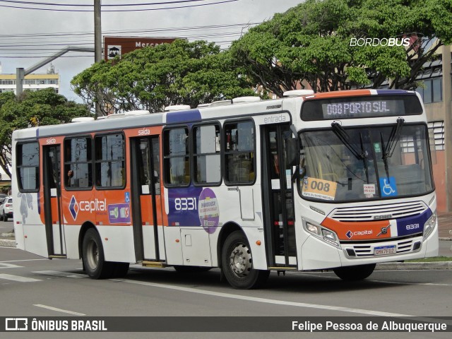 Capital Transportes 8331 na cidade de Aracaju, Sergipe, Brasil, por Felipe Pessoa de Albuquerque. ID da foto: 12086600.