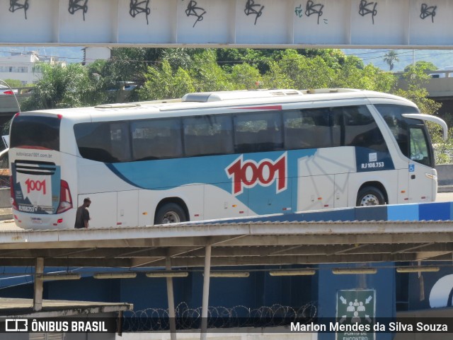 Auto Viação 1001 RJ 108.753 na cidade de Rio de Janeiro, Rio de Janeiro, Brasil, por Marlon Mendes da Silva Souza. ID da foto: 12085995.