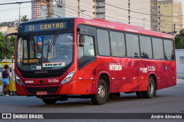 Auto Lotação Ingá 1.1.056 na cidade de Niterói, Rio de Janeiro, Brasil, por André Almeida. ID da foto: 12085152.