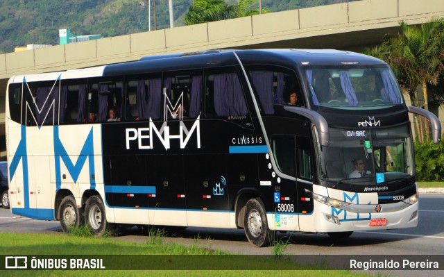 Empresa de Ônibus Nossa Senhora da Penha 58008 na cidade de Florianópolis, Santa Catarina, Brasil, por Reginaldo Pereira. ID da foto: 12086803.