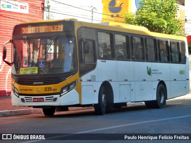 Via Metro - Auto Viação Metropolitana 0391801 na cidade de Fortaleza, Ceará, Brasil, por Paulo Henrique Felício Freitas. ID da foto: 12087016.