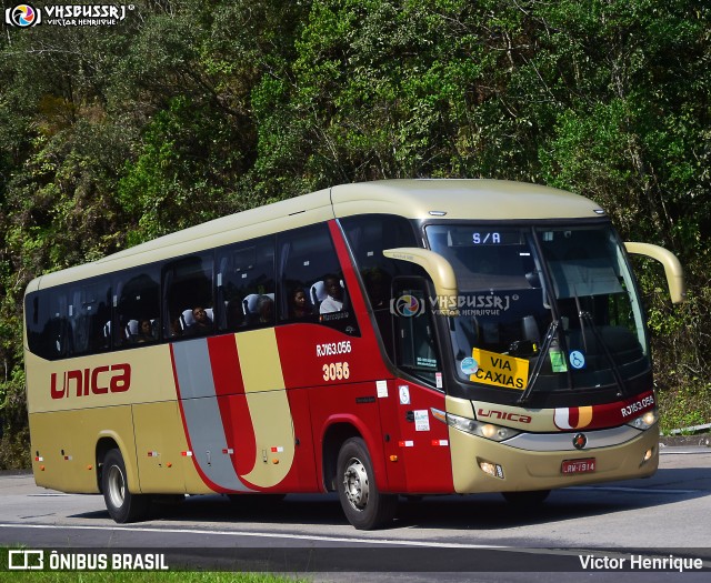 Transportes Única Petrópolis 3056 na cidade de Petrópolis, Rio de Janeiro, Brasil, por Victor Henrique. ID da foto: 12086250.