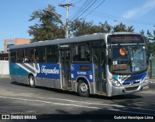 Auto Ônibus Fagundes RJ 101.001 na cidade de Niterói, Rio de Janeiro, Brasil, por Gabriel Henrique Lima. ID da foto: 12085676.