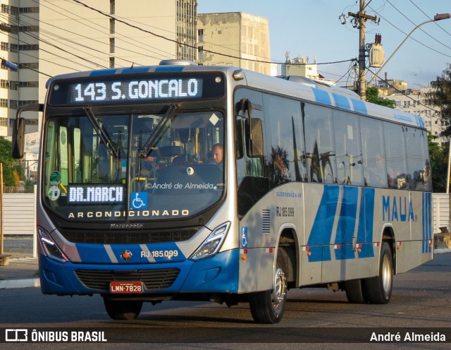 Viação Mauá RJ 185.099 na cidade de Niterói, Rio de Janeiro, Brasil, por André Almeida. ID da foto: 12088818.