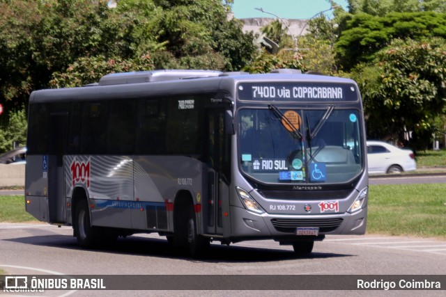 Auto Viação 1001 RJ 108.772 na cidade de Rio de Janeiro, Rio de Janeiro, Brasil, por Rodrigo Coimbra. ID da foto: 12088399.