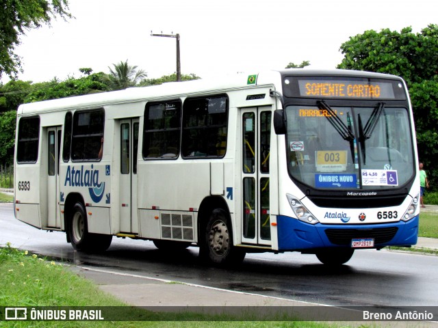 Viação Atalaia Transportes 6583 na cidade de Aracaju, Sergipe, Brasil, por Breno Antônio. ID da foto: 12088899.