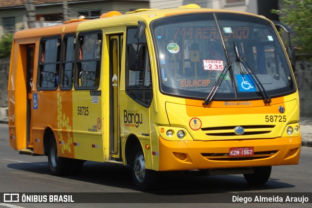 Auto Viação Bangu 58725 na cidade de Rio de Janeiro, Rio de Janeiro, Brasil, por Diego Almeida Araujo. ID da foto: 12088112.