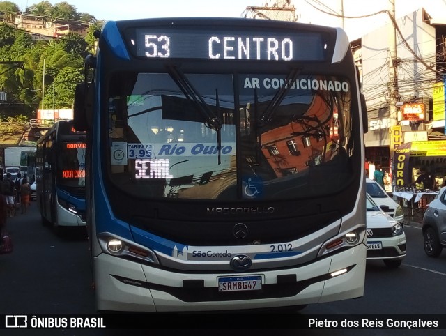 Viação Rio Ouro 2.012 na cidade de São Gonçalo, Rio de Janeiro, Brasil, por Pietro dos Reis Gonçalves . ID da foto: 12087226.