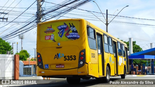 AVP - Auto Viação Paraíso 5353 na cidade de Aracaju, Sergipe, Brasil, por Paulo Alexandre da Silva. ID da foto: 12088509.