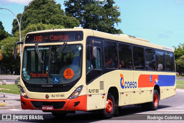 Coesa Transportes Rj 117.105 na cidade de Rio de Janeiro, Rio de Janeiro, Brasil, por Rodrigo Coimbra. ID da foto: 12088390.