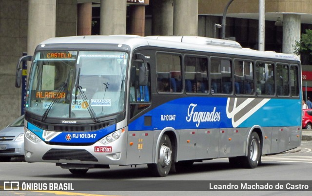 Auto Ônibus Fagundes RJ 101.347 na cidade de Rio de Janeiro, Rio de Janeiro, Brasil, por Leandro Machado de Castro. ID da foto: 12088016.