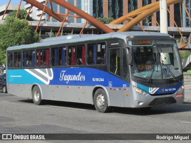 Auto Ônibus Fagundes RJ 101.244 na cidade de Rio de Janeiro, Rio de Janeiro, Brasil, por Rodrigo Miguel. ID da foto: 12087826.