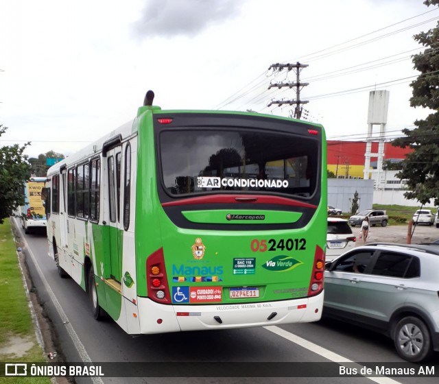 Via Verde Transportes Coletivos 0524012 na cidade de Manaus, Amazonas, Brasil, por Bus de Manaus AM. ID da foto: 12088796.