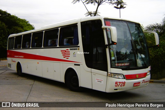 Empresa de Ônibus Pássaro Marron 5728 na cidade de São Paulo, São Paulo, Brasil, por Paulo Henrique Pereira Borges. ID da foto: 12088631.