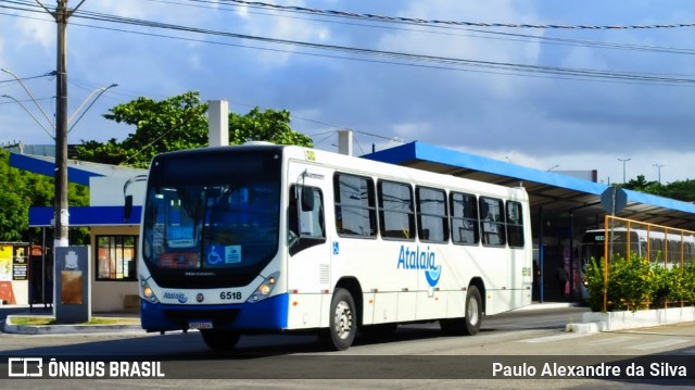 Viação Atalaia Transportes 6518 na cidade de Aracaju, Sergipe, Brasil, por Paulo Alexandre da Silva. ID da foto: 12088500.