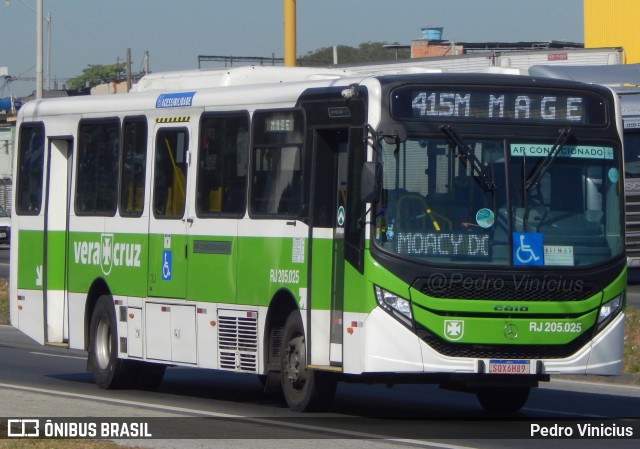 Viação Vera Cruz RJ 205.025 na cidade de Duque de Caxias, Rio de Janeiro, Brasil, por Pedro Vinicius. ID da foto: 12087362.