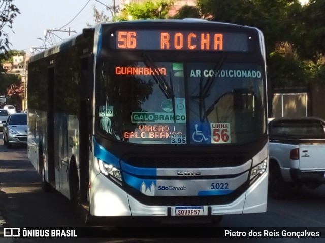 Viação Galo Branco 5.022 na cidade de São Gonçalo, Rio de Janeiro, Brasil, por Pietro dos Reis Gonçalves . ID da foto: 12087187.