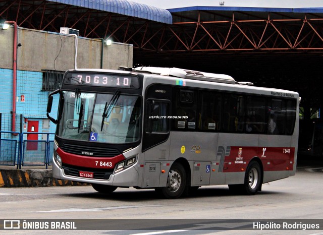 Transwolff Transportes e Turismo 7 8443 na cidade de São Paulo, São Paulo, Brasil, por Hipólito Rodrigues. ID da foto: 12088642.