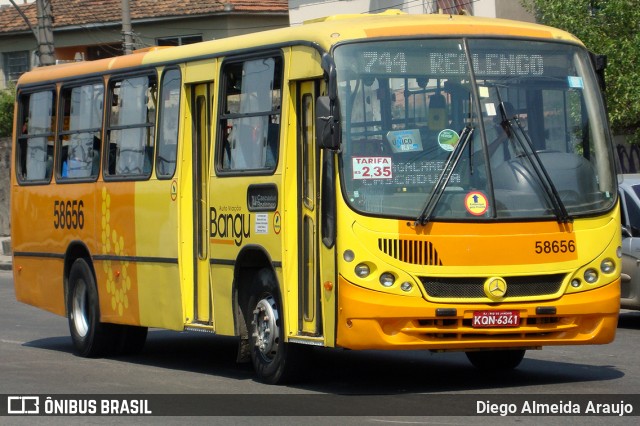 Auto Viação Bangu 58656 na cidade de Rio de Janeiro, Rio de Janeiro, Brasil, por Diego Almeida Araujo. ID da foto: 12088092.