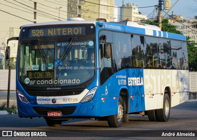 Viação Estrela RJ 177.015 na cidade de Niterói, Rio de Janeiro, Brasil, por André Almeida. ID da foto: 12088867.