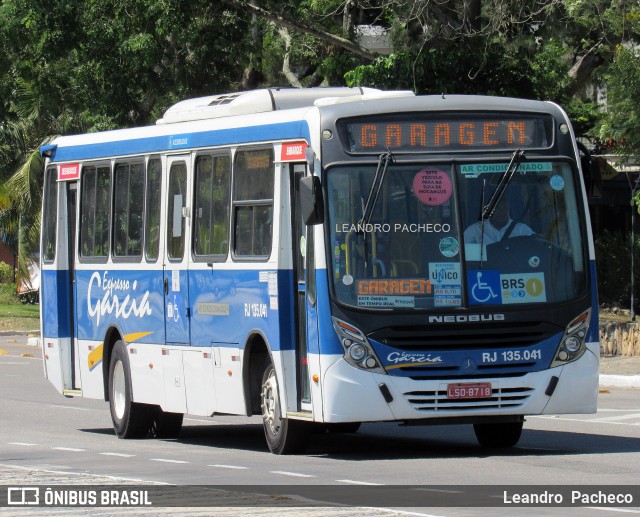 Expresso Garcia RJ 135.041 na cidade de Niterói, Rio de Janeiro, Brasil, por Leandro  Pacheco. ID da foto: 12090063.