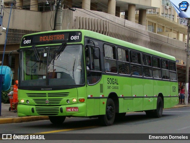 SOGAL - Sociedade de Ônibus Gaúcha Ltda. 081 na cidade de Canoas, Rio Grande do Sul, Brasil, por Emerson Dorneles. ID da foto: 12089430.
