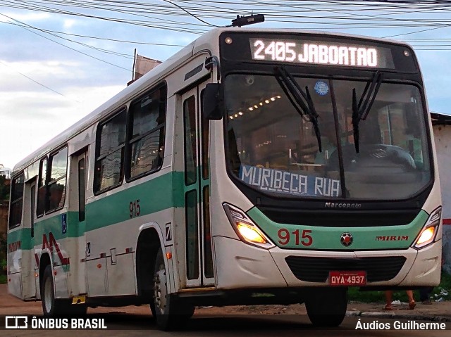 Viação Mirim 915 na cidade de Jaboatão dos Guararapes, Pernambuco, Brasil, por Áudios Guilherme. ID da foto: 12089274.