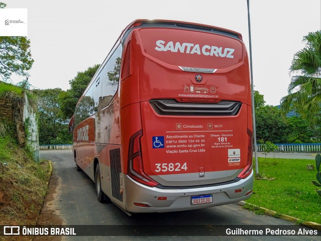 Viação Santa Cruz 35824 na cidade de Lambari, Minas Gerais, Brasil, por Guilherme Pedroso Alves. ID da foto: 12089248.
