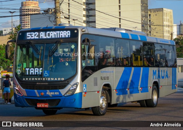 Viação Mauá RJ 185.105 na cidade de Niterói, Rio de Janeiro, Brasil, por André Almeida. ID da foto: 12089156.