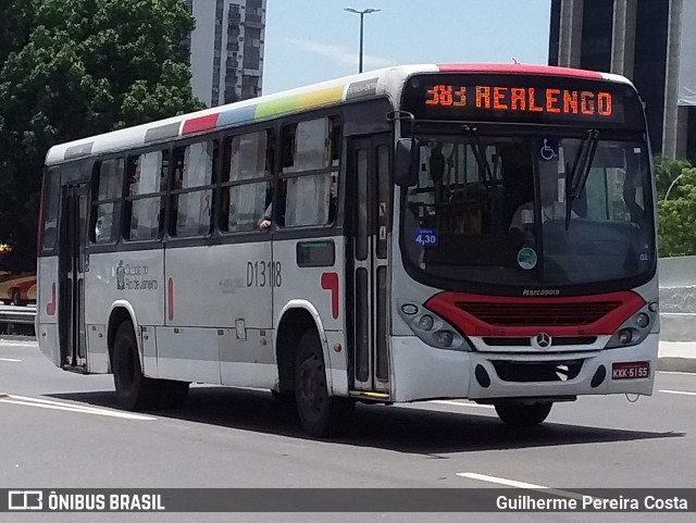 Transportes Barra D13118 na cidade de Rio de Janeiro, Rio de Janeiro, Brasil, por Guilherme Pereira Costa. ID da foto: 12091220.