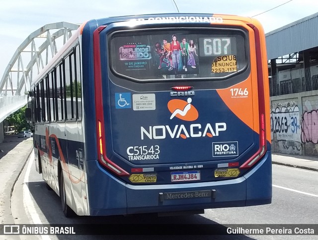 Viação Novacap C51543 na cidade de Rio de Janeiro, Rio de Janeiro, Brasil, por Guilherme Pereira Costa. ID da foto: 12091012.