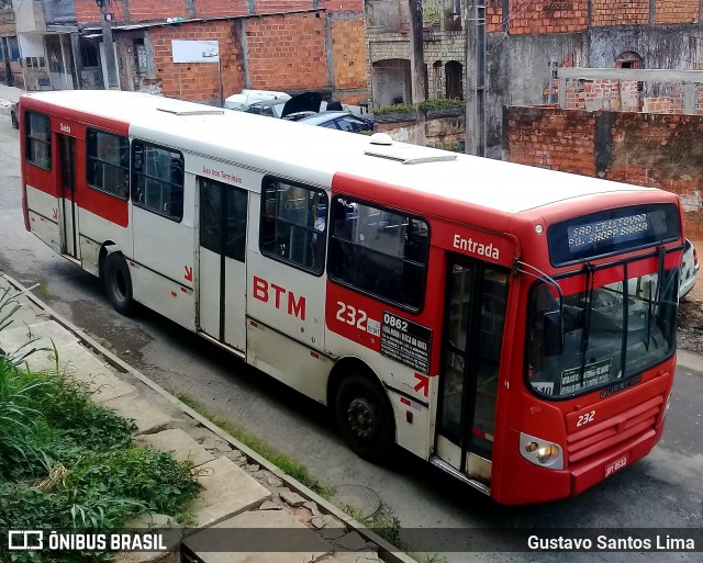 BTM - Bahia Transportes Metropolitanos 232 na cidade de Salvador, Bahia, Brasil, por Gustavo Santos Lima. ID da foto: 12090029.