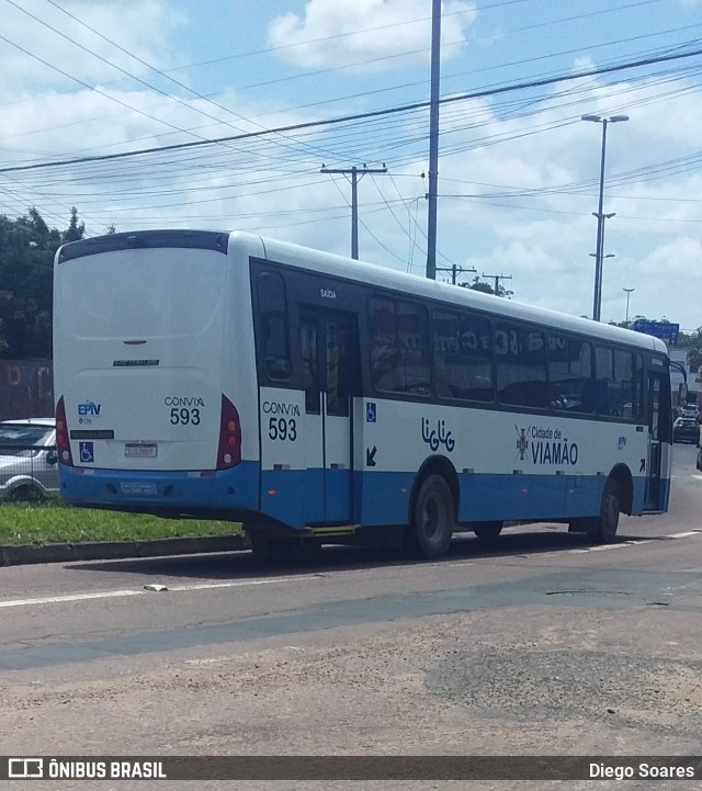 Empresa de Transporte Coletivo Viamão 593 na cidade de Porto Alegre, Rio Grande do Sul, Brasil, por Diego Soares. ID da foto: 12089321.
